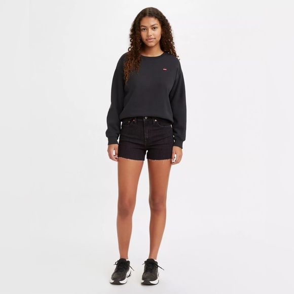 Levi’s High Rise Women's Shorts Ready Steady Black Denim Jean Shorts - Picture 5 of 8